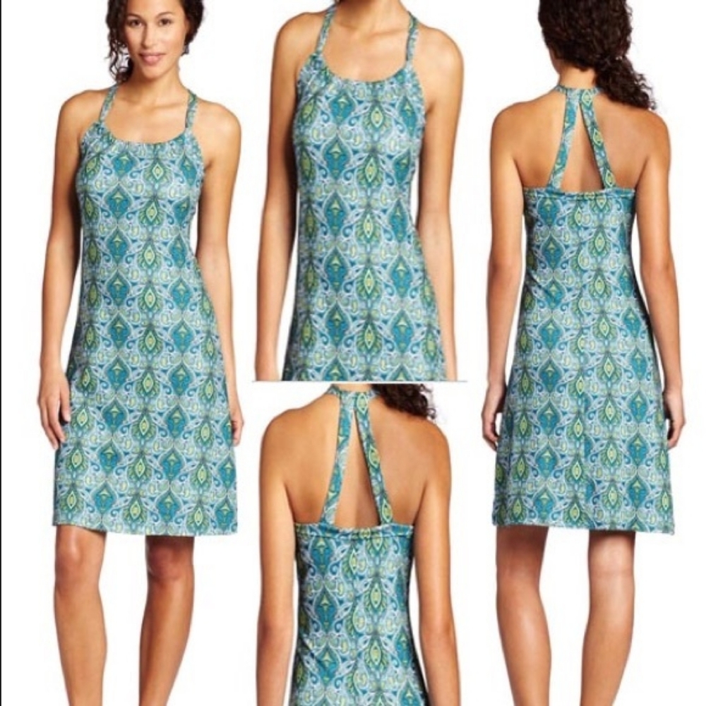 Prana Halter Dress Green/Teal Design